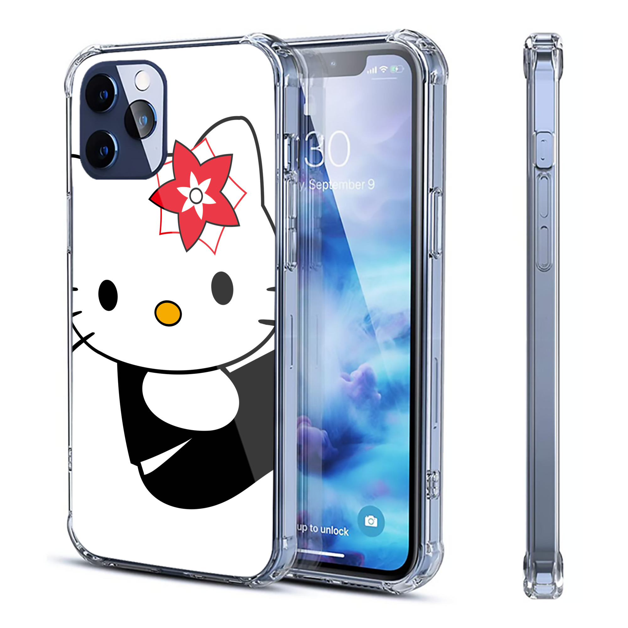 （画像用） Hello Kitty ハローキティ 【iPhone 12シリーズ対応】透明スマホケース（クリアソフトケース）